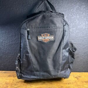 Harley-Davidson Bar & Shield Black Nylon Backpack Moto Travel Bag OSFM